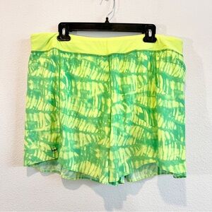 Janji Cadence 4” Running Shorts XXL Neon Green Tie Dye Lined Activewear